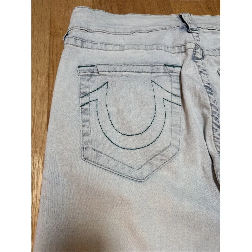 True Religion Ricky Jeans Men's 34XL33 Light Blue Relaxed Straight Leg